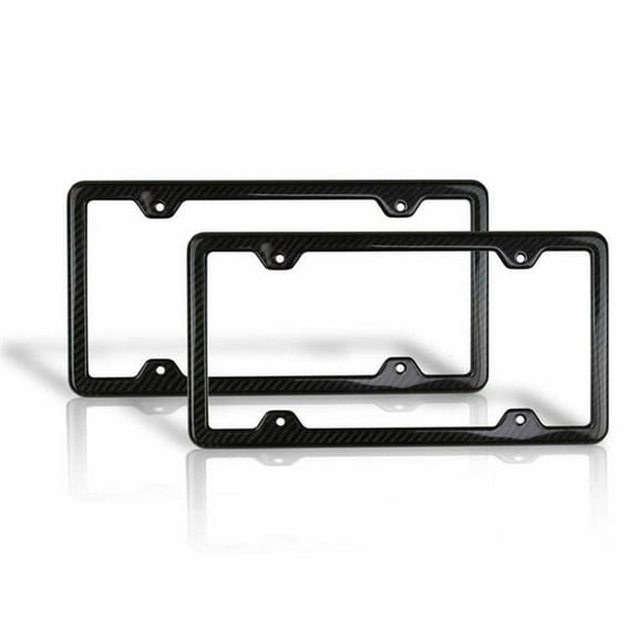 Universal License Plate Frames - US Carbon Fiber, Gloss Black - 2 Piece