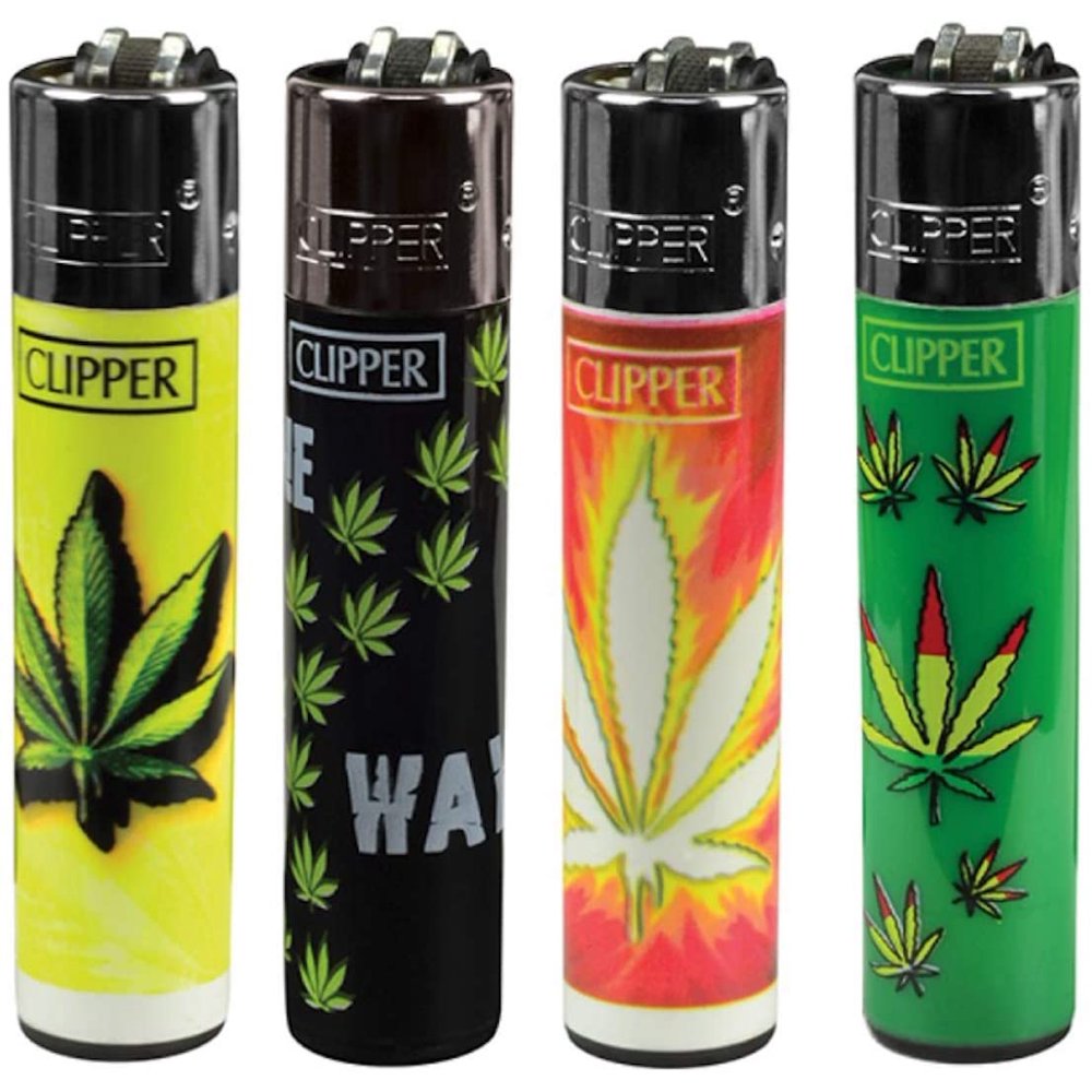 Clipper Leaf Refillable Lighters Lot of 4
