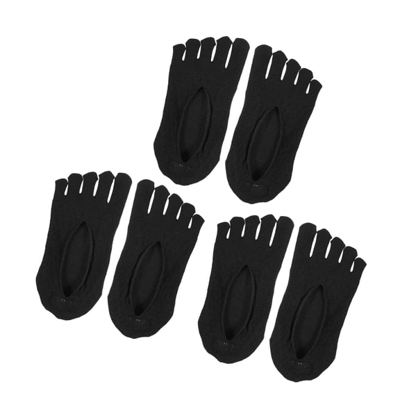 Unique Bargains 3 Pairs Invisible Five Fingers Socks Sexy Fashion Breathable Soft for Women Black