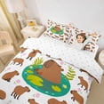 thumbnail image 3 of Erosebridal Animal Capybaras Twin Bedding For Teens,Pink Flowers Duvet Cover Set For Child Boys Girls,2pcs,No Comforter,Super Cozy Room Decor, 3 of 6