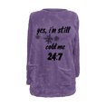 thumbnail image 4 of Ke1Clo Winter Sweaters for Women Casual Fashion Snowflake Graphic Crew Neck Long Sleeve Pullover Oversized Loose Comfy Basic Knit Tops Purple S, 4 of 6