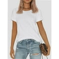 thumbnail image 7 of Womens Short Sleeve Basic Shirts Crewneck Tees Loose Fit Fashion Tops Casual Summer Clothes, 7 of 7
