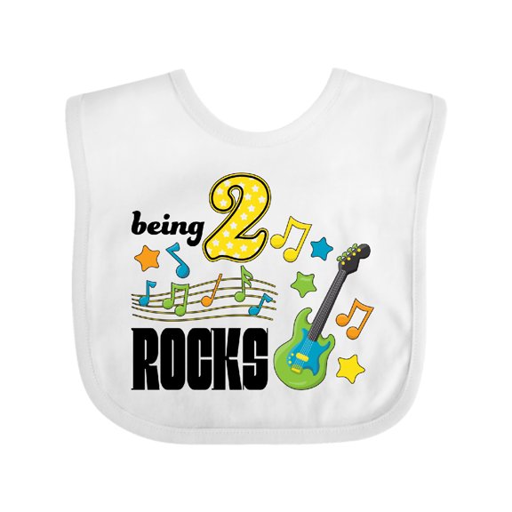 Inktastic Being Two Rocks- second birthday Boys or Girls Baby Bib