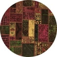 thumbnail image 1 of Ahgly Company Indoor Round Oriental Brown Modern Area Rugs, 4' Round, 1 of 4