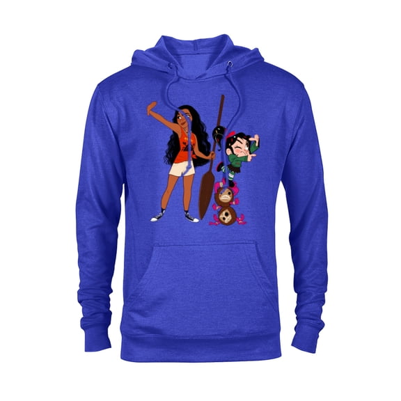 Disney Ralph Breaks the Internet Vanellope and Moana T-Shirt - Pullover Hoodie for Adults - Customized-Royal Heather