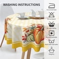 thumbnail image 4 of Thanksgiving Tablecloth Fall Pumpkin Tablecloth Round 60 Inch Washable Reusable Autumn Leaf Table Cloth for Home Parties Dinner Picnic Dining Kitchen Decor, 4 of 6