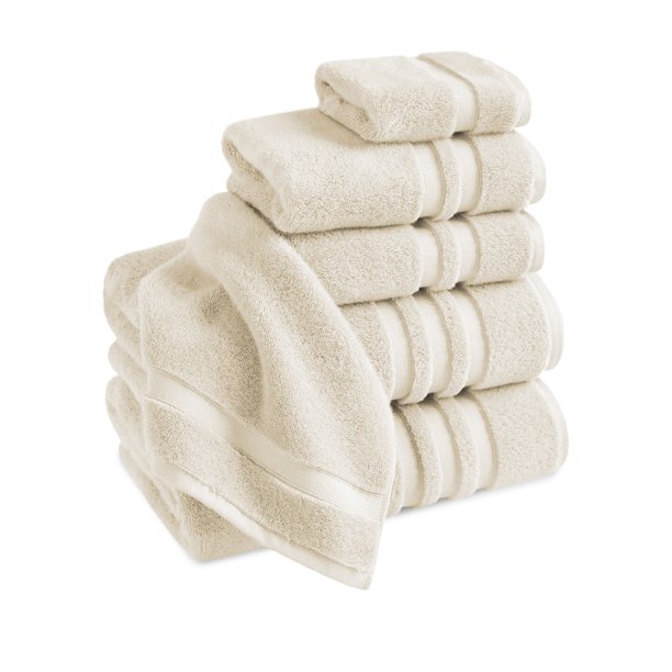 Finesse Ultrafine Zero Twist 100 Cotton 6 Piece Set 2 Hand Towels 2 Bath Towels And 2 Washcloth Collection 500gsm Linen Walmart Com Walmart Com