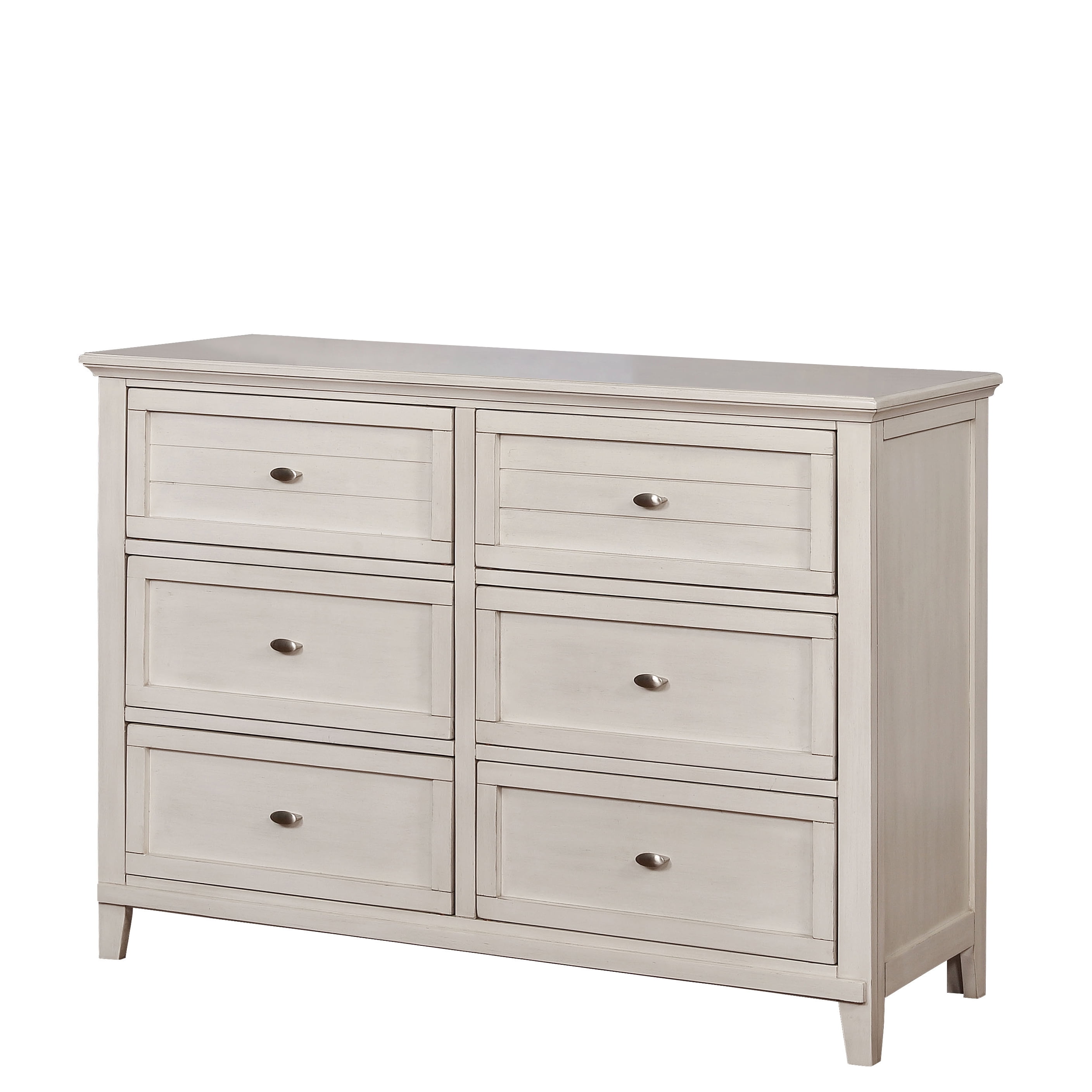 Furniture of America Covington Transitional 6-Drawer Dresser, Antique White