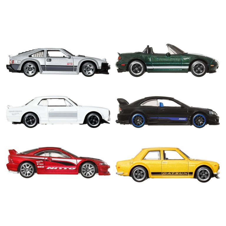 Hot Wheels, Die-Cast Toy Cars, Set of 6 1:64 Scale, Japanese