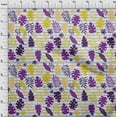 thumbnail image 3 of oneOone Viscose Chiffon Purple Fabric Stripe & Leaves Block Quilting Supplies Print Sewing Fabric By The Yard 42 Inch Wide, 3 of 4