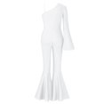 thumbnail image 4 of vastwit Kids Girls One Shoulder Flared Jumpsuit with Sequins Fancy Romper Disco Dance Party Outfit Silver 10, 4 of 6