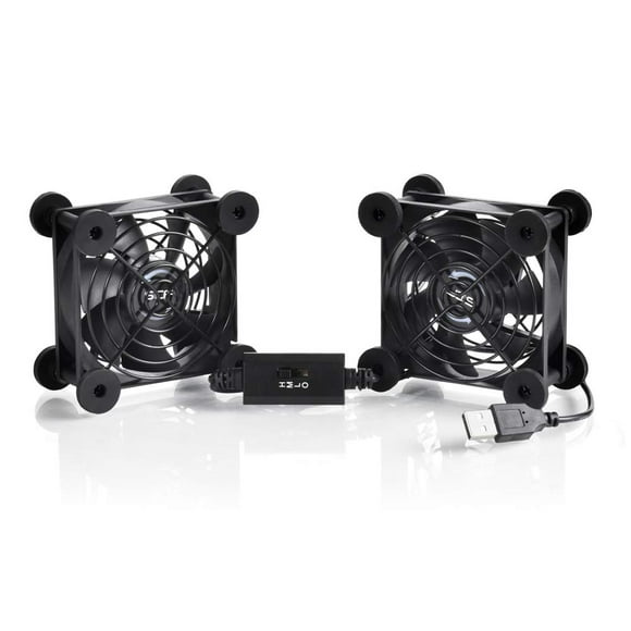 shiyou-Dual 80mm USB Speed Control Fan, 5V Portable Cooling Fan for Flat-Screen TV Receiver Router DVR PlayStation Xbox Computer Cabinet Cooler