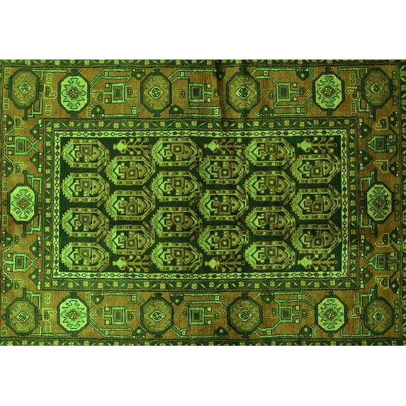 Ahgly Company Indoor Rectangle Persian Green Traditional Area Rugs, 8' x 12'