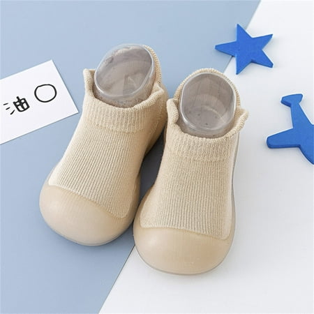 

LYCAQL Toddler Shoes Toddler Kids Baby Boys Girls Shoes Solid Ruffled Soft Soles First Walkers Antislip Shoes Buys Shoes (Khaki 18 )
