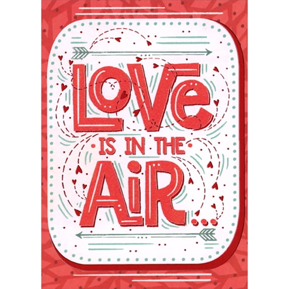 Designer Greetings Love Is In The Air: Red Foil Hearts and Trim Humorous / Funny Valentine's Day Card