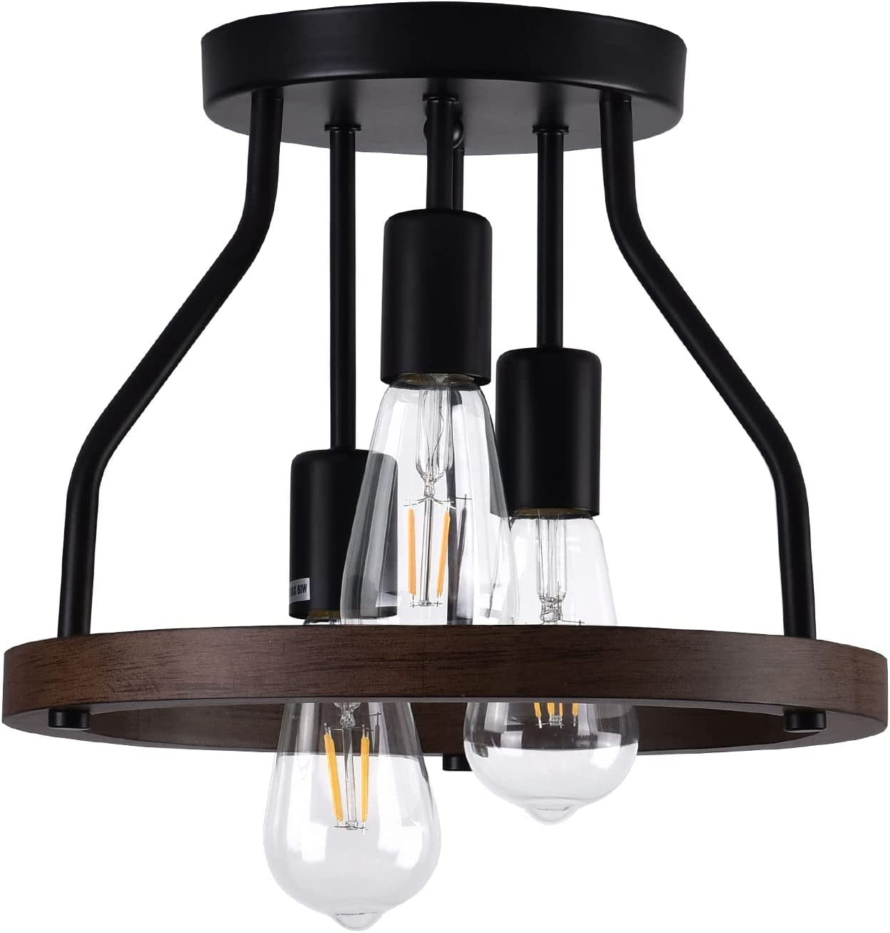 Ceiling Light Fixture, 3 Lights Rustic Dining Room Light Fixture Farmhouse Retro Ceiling Light Industrial Kitchen Fixture for Hallway Porch Corridor Bedroom