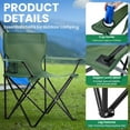 thumbnail image 4 of 2 Pack Folding Camping Chairs for Adults, Foldable Portable Beach Chairs with Carry Bag & Cup Holder, Compact Design for Camping, Beach, Picnics, and Fishing Supports 300LBS（Green）, 4 of 13