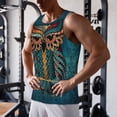 thumbnail image 5 of KLL Owl In Blue Print Men's Muscle Gym Workout Stringer Tank Tops Bodybuilding Fitness T-Shirts Tank Tops Men-3X-Large, 5 of 7