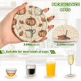 thumbnail image 2 of Yayeee 6 PCS Drink Coasters with Holder Set Woven Absorbent Round Tabletop Hot Pad, Fall Leaves, 2 of 7