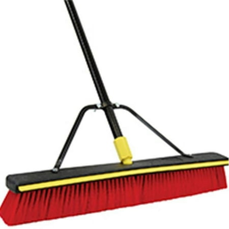 Quickie Bulldozer 2-in-1 Squeegee Pushbroom 24  Black/Red/Yellow 635SU
