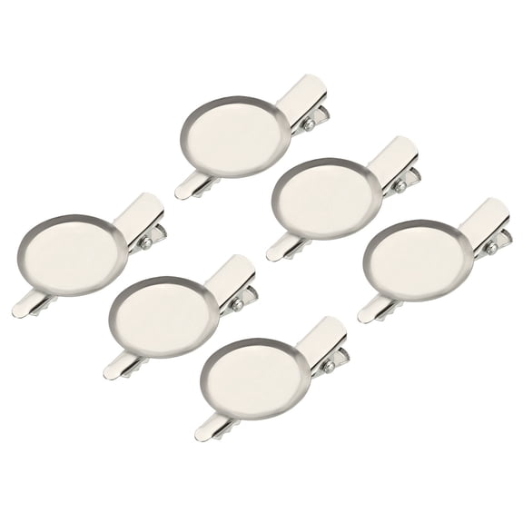 Uxcell Brooch Clasp Clip Pins Disc Base 30mm Blank Round Trays, Silver Tone, 40pcs