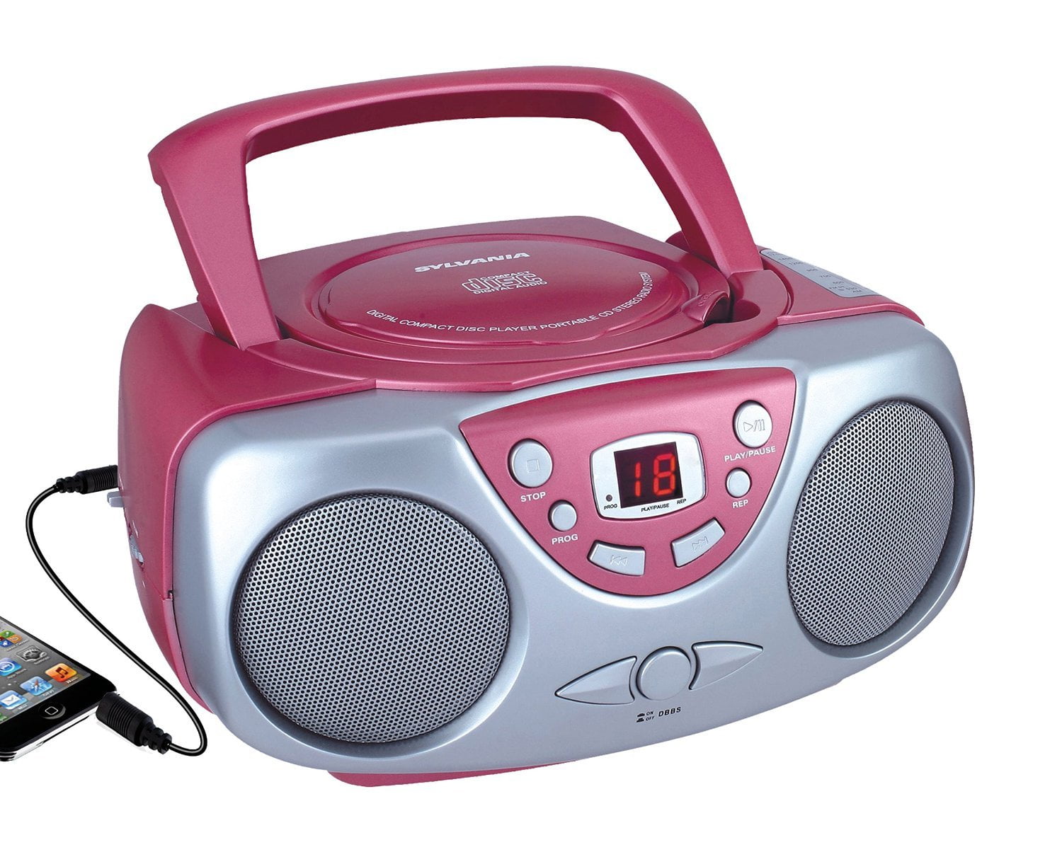Sylvania Portable Cd Player & AM/FM Radio Mega Bass Reflex Boombox Sound System 