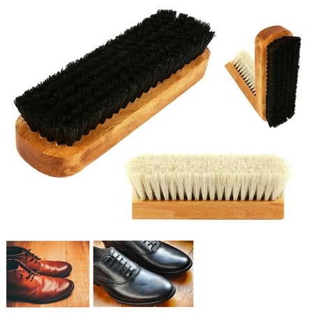 4X Wood Brush Shoe Shine Polish Applicator Buffing Boot Purse Care Clean Wax
