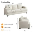 thumbnail image 6 of BLAZANT 89" Sofa Couch, 3 Seater Sofa with Suppleness Armrests, Corduroy Fabric Deep Seat Sofa with Upholstered Cushion& Backrests, Modern Comfy Couch for Living Room Apartment Office, 6 of 11