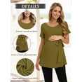 thumbnail image 2 of Short Sleeve Maternity Clothes for Women Tie Front Maternity Tops Pregnancy Shirts, 2 of 4
