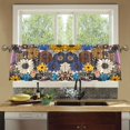 thumbnail image 4 of Yayeee Kitchen Curtains Tier Set of 2 Light Filtering 57"x24" Over Sink Window Panels, Beige Flowers, 4 of 7
