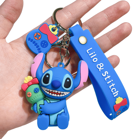 Cartoon Stitch Keychains For Girls Boys, Cute Kawaii Key ring Purse Backpack, Key Chain Accessories Wristlet Key chain Car Charms