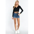 thumbnail image 2 of Long Slv Surplice Wrap Rib Knit Top, 2 of 5