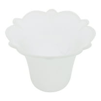 Moluckfu Clear Glass Lamp Shade Ceiling Light Cover Pendant Decorative White Flower Shape 1Set