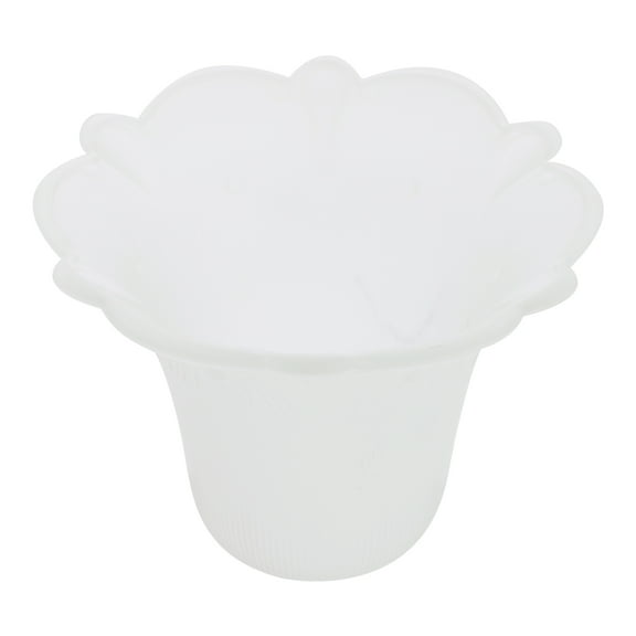 Moluckfu Clear Glass Lamp Shade Ceiling Light Cover Pendant Decorative White Flower Shape 1Set