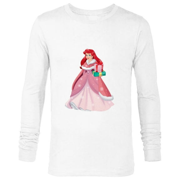 Disney Princess The Little Mermaid Ariel Christmas Gown - Long Sleeve T-Shirt for Men - Customized-White