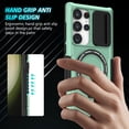 thumbnail image 4 of Allytechgroup Magnetic For Samsung Galaxy S23 Ultra Case with Ring, [1x Screen Protector] [Slide Camera Cover] Military Grade Drop Protection Back Cover For Samsung Galaxy S23 Ultra, Lightgreen, 4 of 10