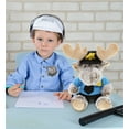 thumbnail image 6 of DolliBu Sitting Moose Police Officer Plush Toy - Super Soft Grey Moose Cop Stuffed Animal Dress Up with Cute Cop Uniform & Cap Outfit - 11" Inch, 6 of 6