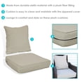 thumbnail image 2 of Sunnydaze Indoor/Outdoor Polyester Replacement Deep Back and Seat Cushion Set for Patio Chair - Beige - 2pc, 2 of 7