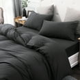 thumbnail image 4 of Pure Era Duvet Cover Set-Jersey Cotton 100% T-Shirt Cotton-Ultra Soft Heathered Black-Queen Size,Heathered Black Charcoal Gray, 4 of 6