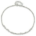 thumbnail image 3 of Auriga Fine Jewelry 925 Sterling Silver Beaded 2-Strand Anklet 9inch for Women, 3 of 5