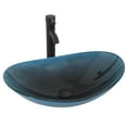 thumbnail image 2 of ELECWISH Bathroom Sink and Faucet Combo Artistic Tempered Glass Vessel Sink Basin Washing Bowl Set, Cabinet Countertop Sink with Chrome Faucet Pop-up Drain (Oval), 2 of 12