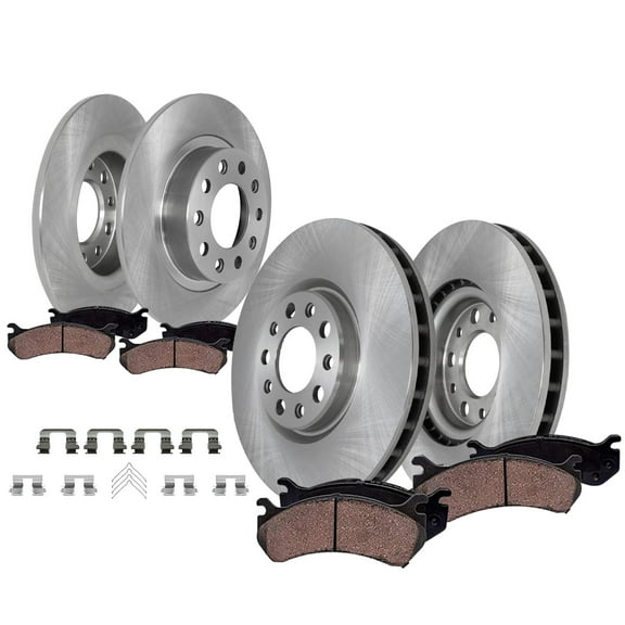 Detroit Axle - Brake Kit for 2013 2014 2015 2016 Dodge Dart, Disc Brake Rotors Ceramic Brakes Pads with Hardware Replacement : 12.00" inch Front and 10.39" inch Rear Rotor