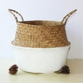 thumbnail image 3 of Home Pastoral Style Round Woven Basket Storage Flower Pot Laundry Bag Foldable, 3 of 3