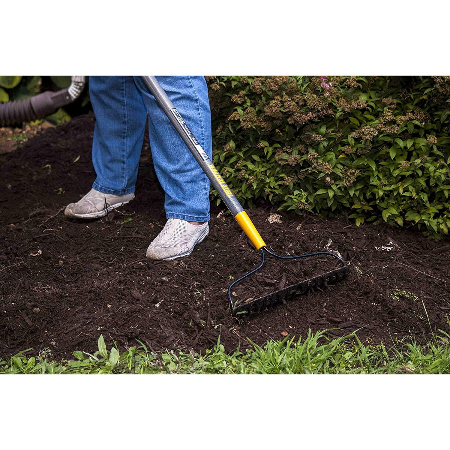 Jiaiun 2811600 Steel 16 Tine Bow Rake with 57 in. Hardwood Handle