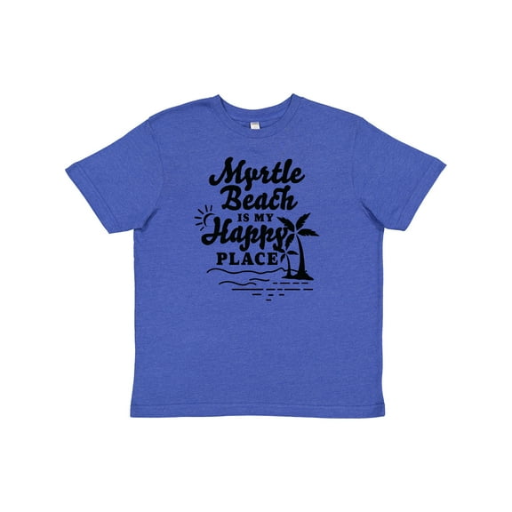 Inktastic Myrtle Beach is My Happy Place with Palm Trees Youth T-Shirt