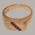 thumbnail image 5 of LBG British Made 18k Rose Gold Natural Ruby Mens Anniversary Ring - 33 size options - Size 6.75, 5 of 6