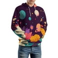 thumbnail image 5 of Colorful Space Garden Print Men's Women Vintage 3D Hooded Sweatshirt - All-Season Loose Fit Streetwear, 5 of 6