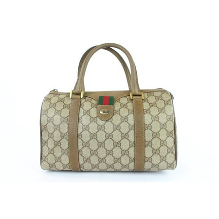 - Boston Supreme Sherry Monogram Web 1gj1110 Brown Coated Canvas Satchel