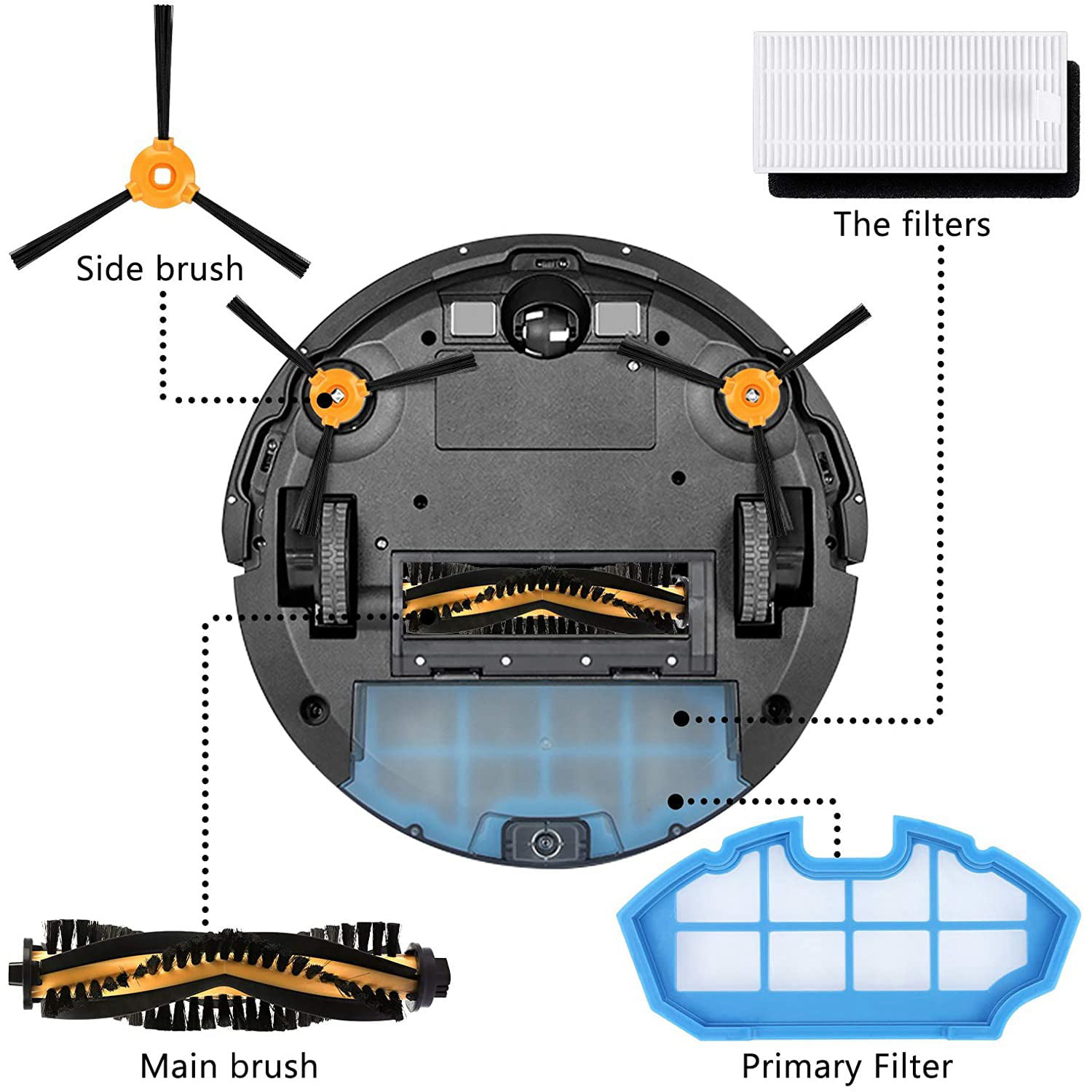 Tool Fit For Yeedi K700 Robot Vacuum Cleaner Roller Side Brush Durable 