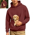 thumbnail image 5 of Pet Pouch Hoodie for Men Fall Winter Long Sleeve Loose Hooded Sweatshirt with Dog Pouch Cat Carrier Hoodies, 5 of 8